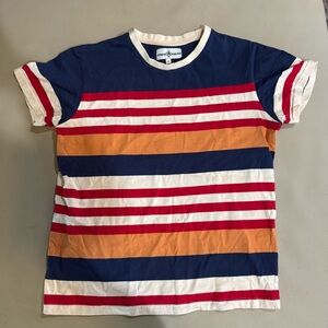 Madcap England Men's Retro Striped 100% Cotton Short Sleeve Shirt  Size S